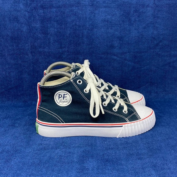 PF Flyers Other - PF Flyer Center Hi Canvas Sneaker, Navy Blue/White, Youth US 3